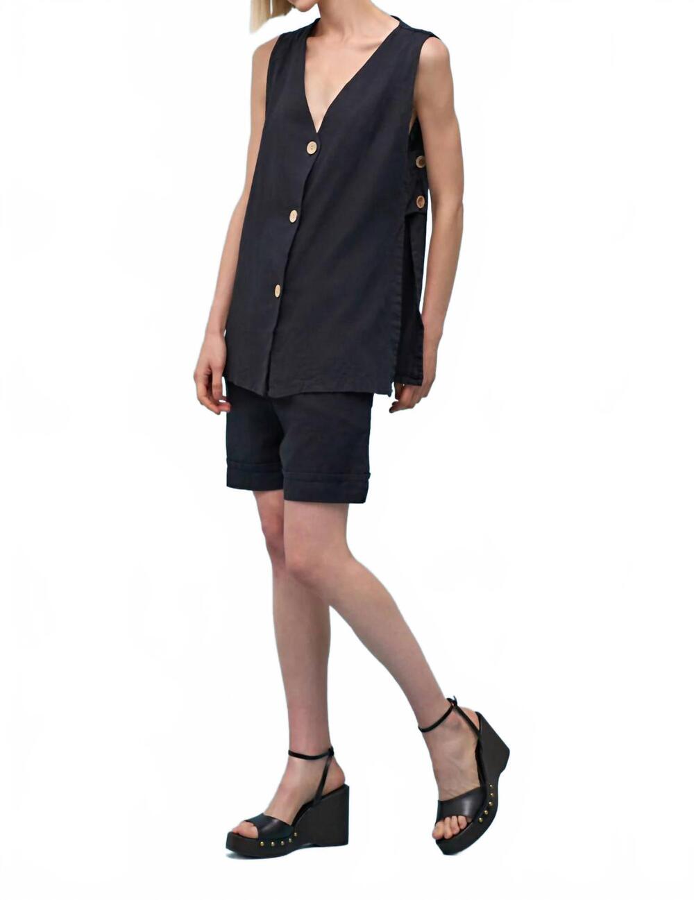 NEW ASTRID beach v-neck vest in black